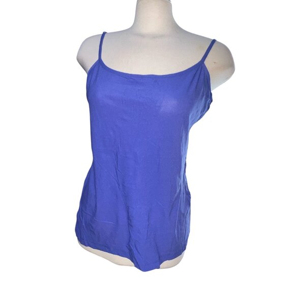 Adjustable Strap Cami Tank Top Sz Medium Blue Spaghetti Straps Lightweight & Str - Picture 1 of 7